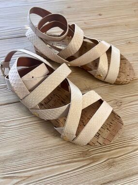 Rebecca Minkoff Tristan Sandals Cork Cream Strappy